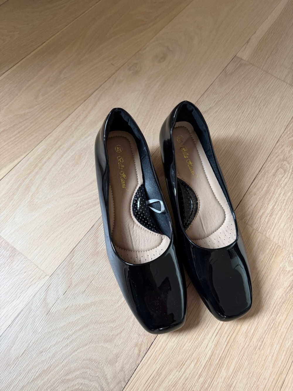 Patent Black Women's Square-Toe Comfort Flats